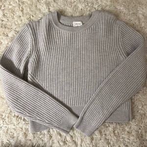 Wilfred Gray Ribbed Crew Neck Sweater